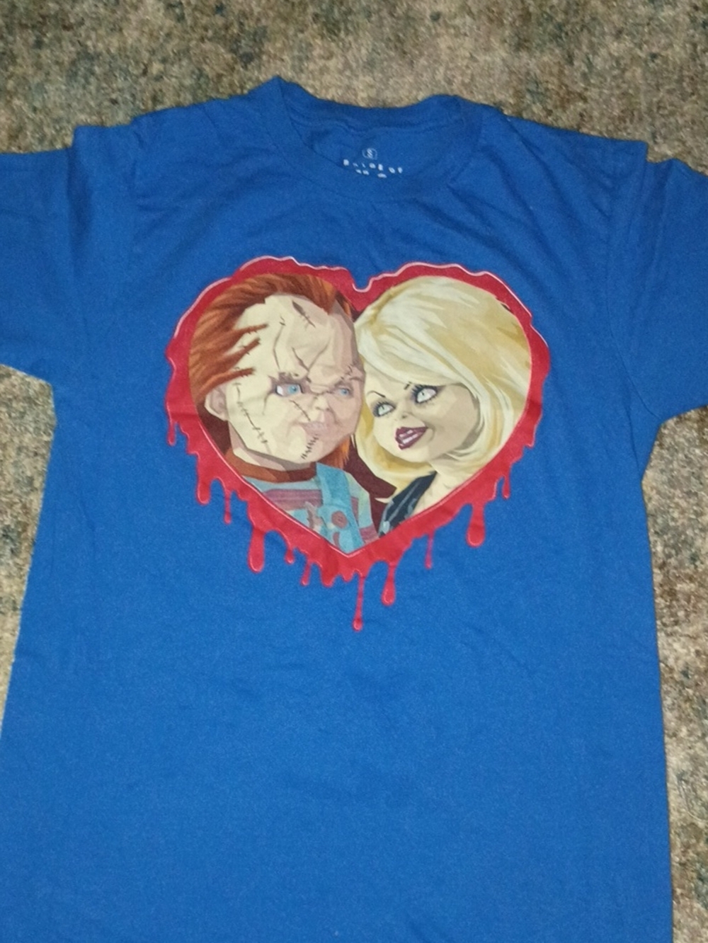 Blue Kids Short-Sleeve Tee with Heart Graphic